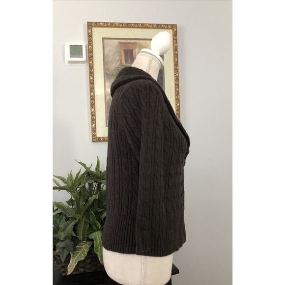 Ann Taylor Loft Small One Open Botton Knit Brown Sweater - Picture 7 of 11